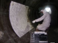 ガラスマット積層貼付け